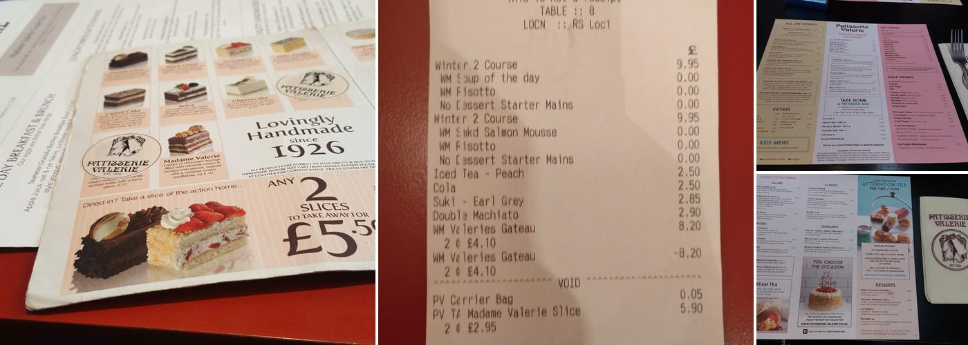 Patisserie Valerie - Edinburgh Menu