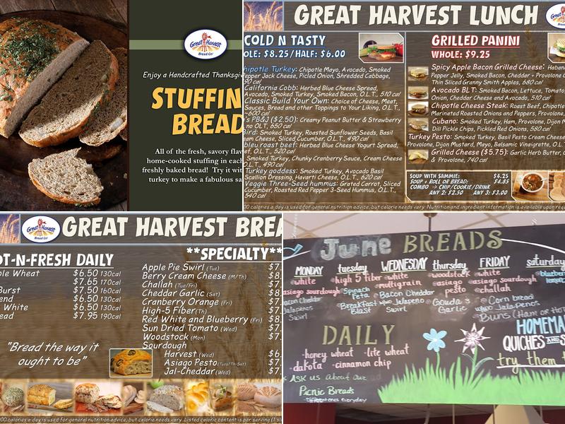 Great Harvest Bread Company Menu