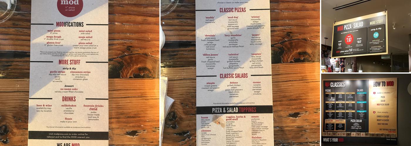 MOD Pizza Menu