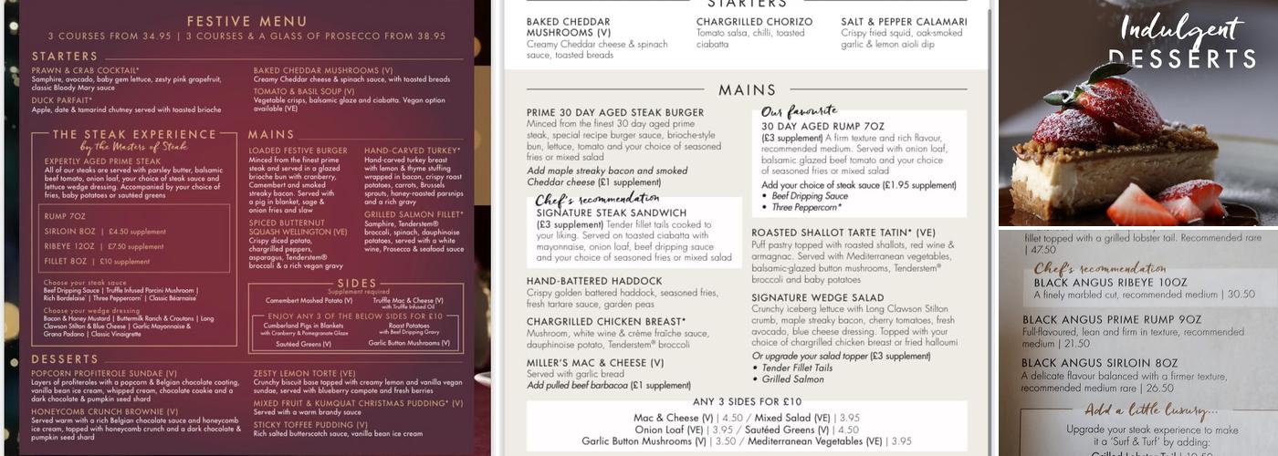 Miller & Carter Glasgow Menu