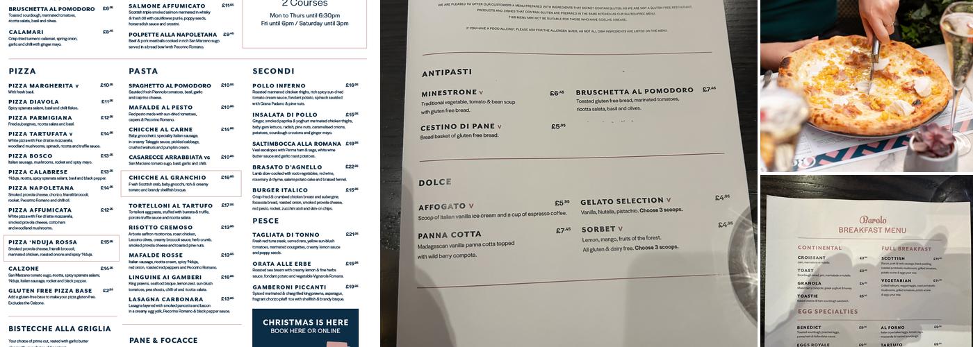 Barolo Italian Bar & Kitchen Menu
