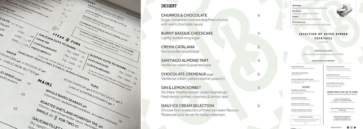 The Spanish Butcher Menu