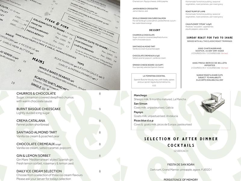 The Spanish Butcher Menu