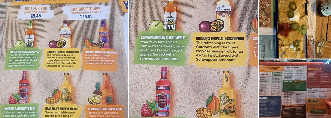 Walkabout - Glasgow Menu