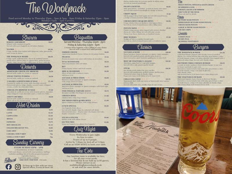The Woolpack Menu