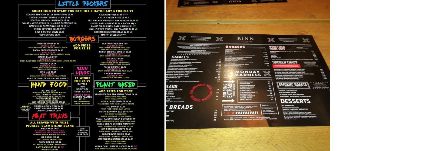 BINN Buckingham Menu