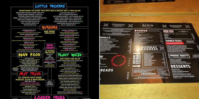 BINN Buckingham Menu