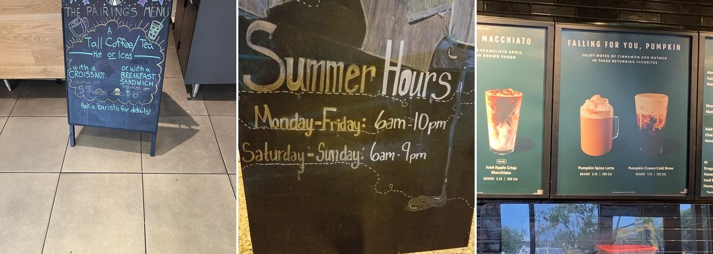 Starbucks Menu