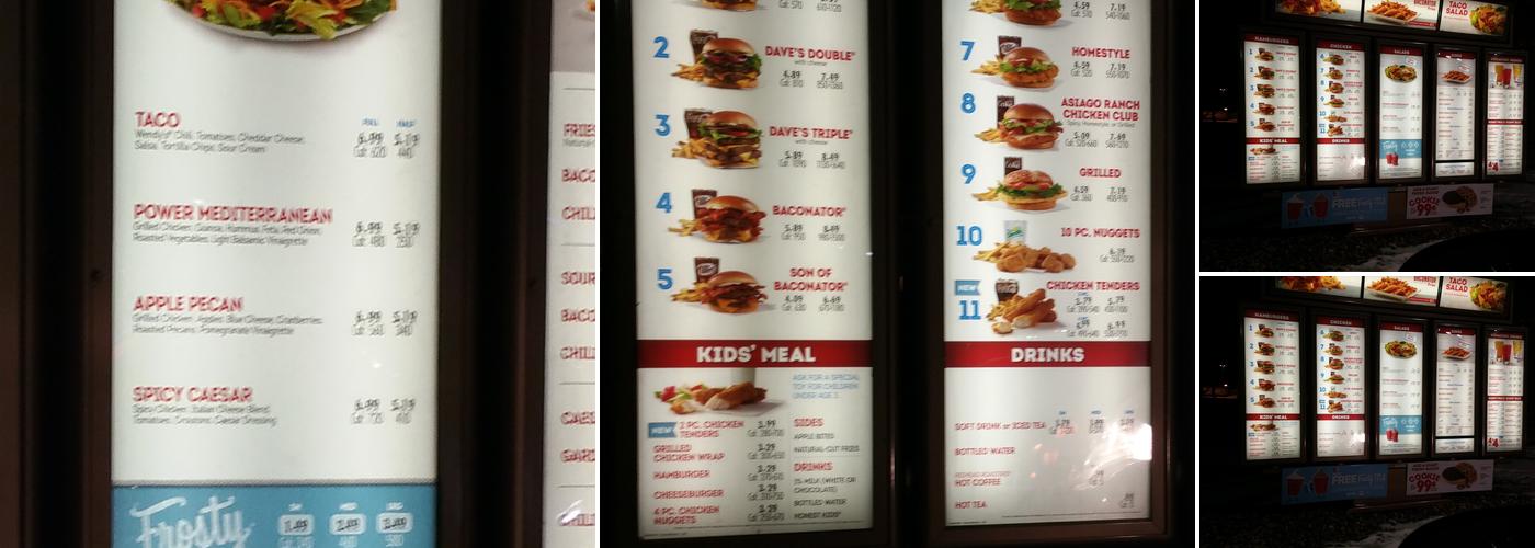 Wendy's Menu