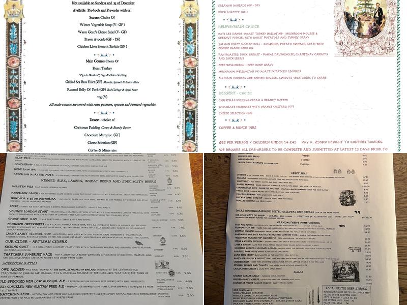 The Royal Standard of England Menu