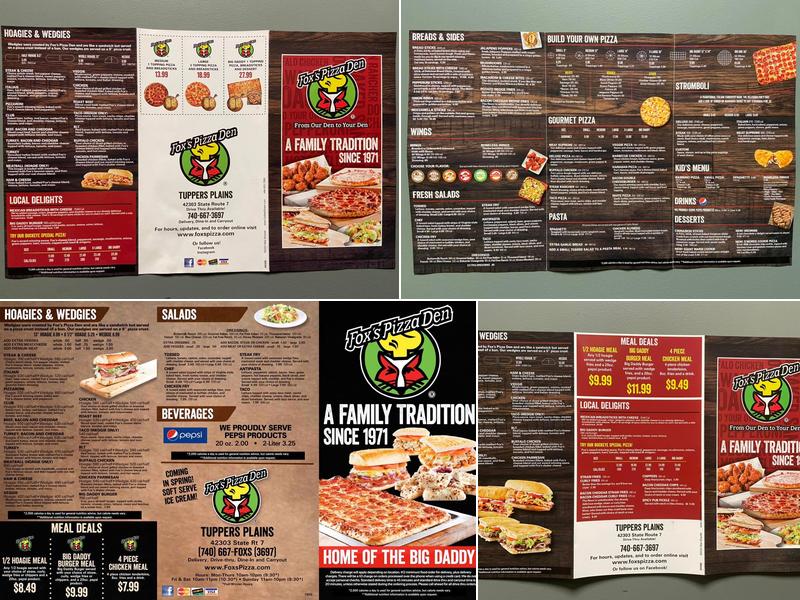 Fox's Pizza Den Menu