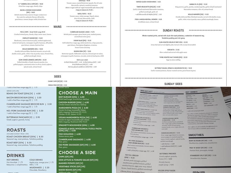 The Beech House Menu