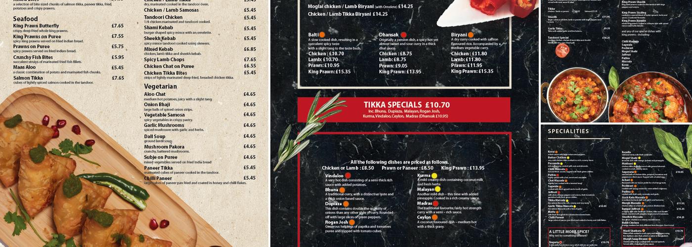 Chesham Tandoori Restaurant Menu