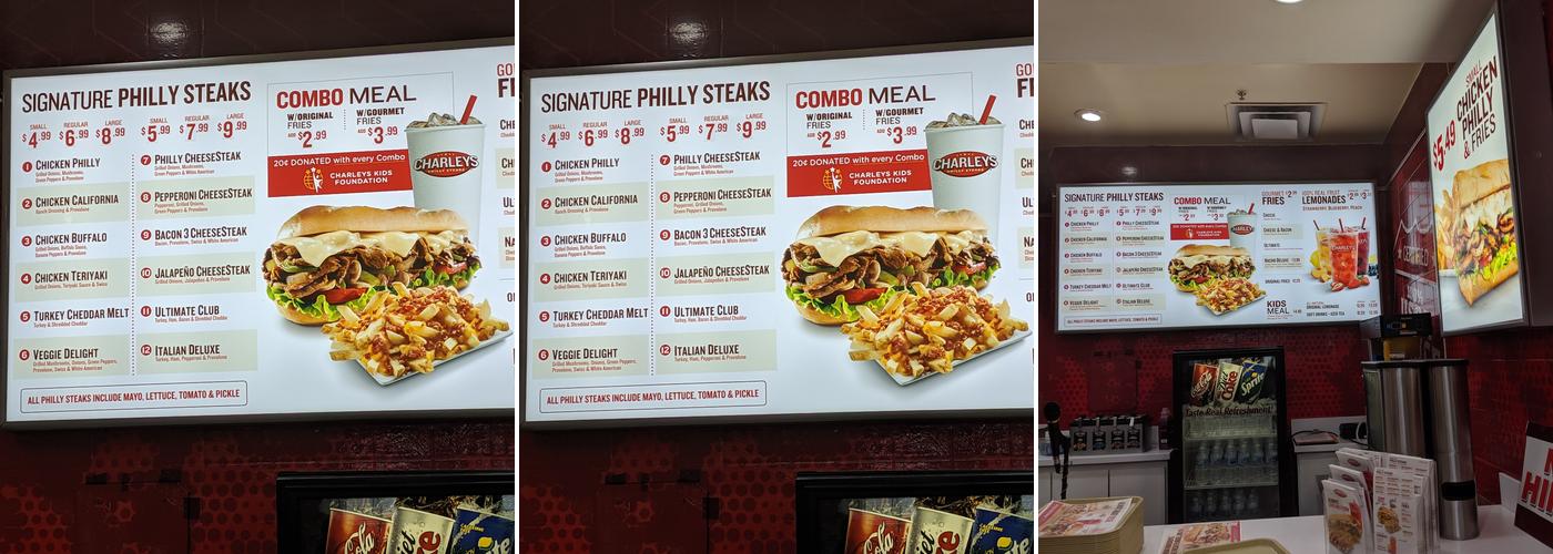 Charleys Cheesesteaks Menu