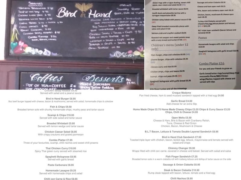 Bird In Hand Menu