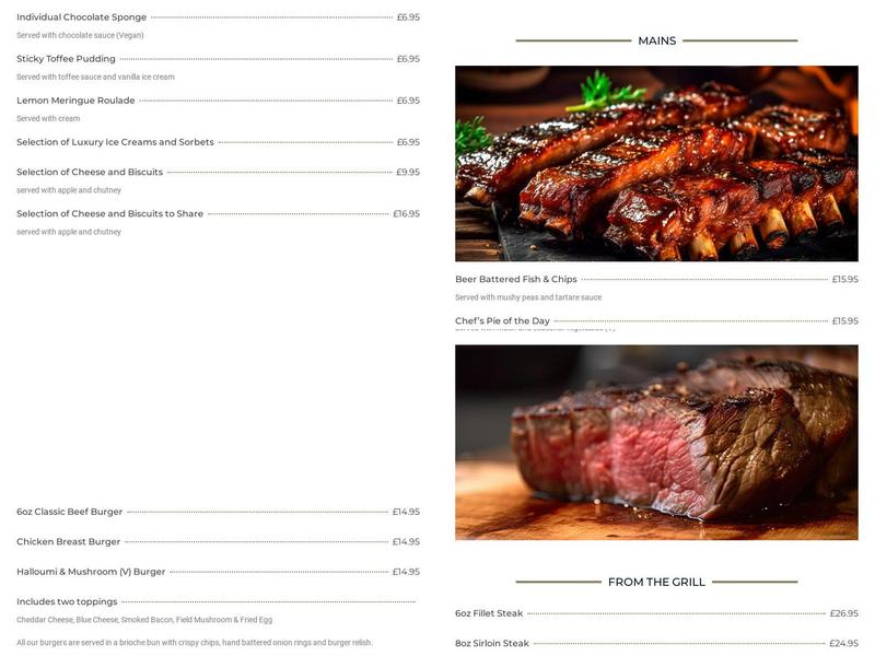 The Spotted Dog Menu