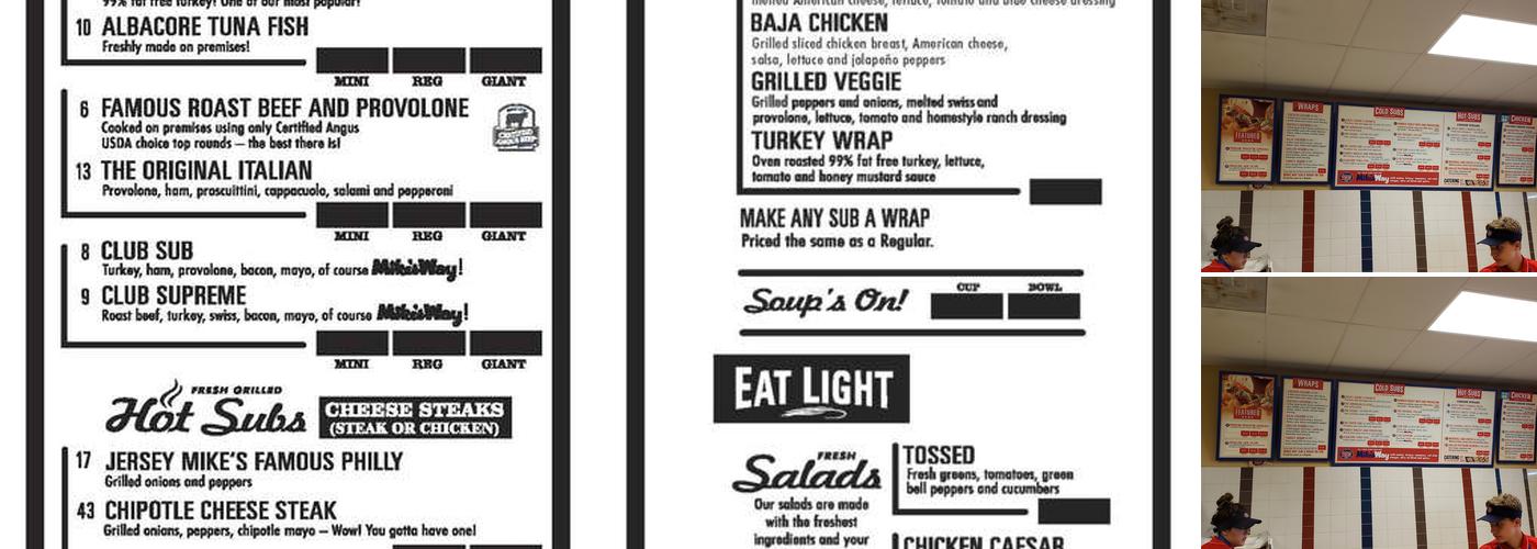 Jersey Mike's Subs Menu