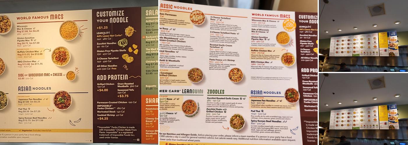 Noodles and Company Menu