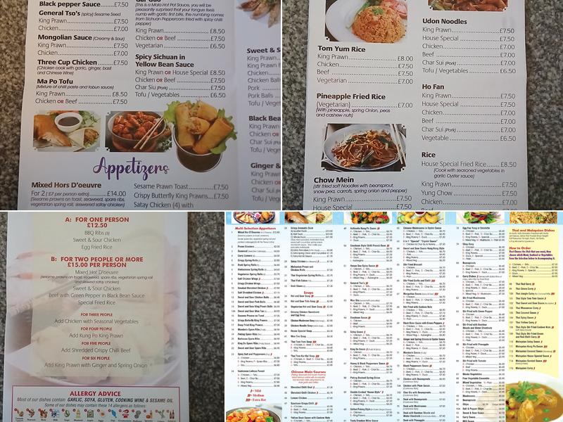 Eastern Chef Menu