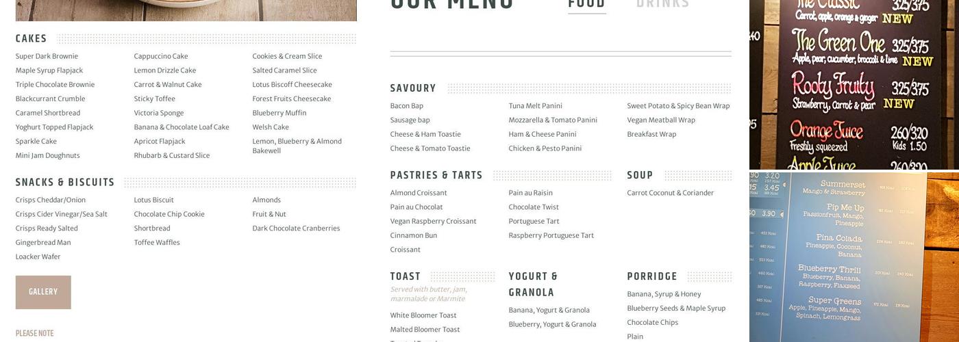 Coffee#1 Newbury Menu