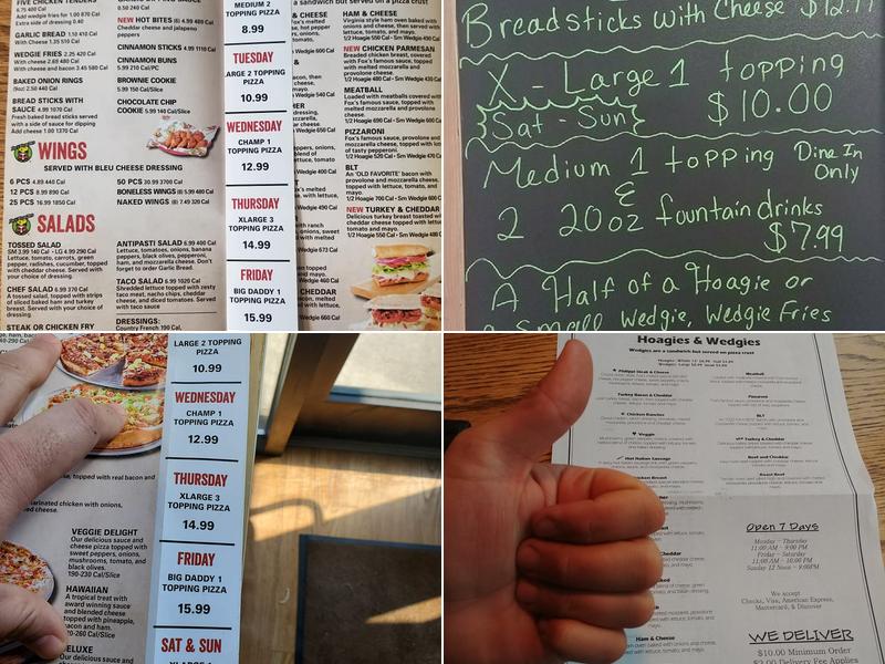 Fox's Pizza Den Menu