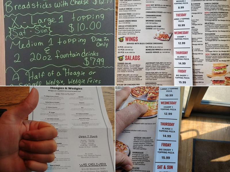 Fox's Pizza Den Menu