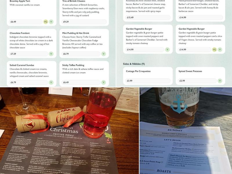 Ye Olde Leathern Bottel Menu