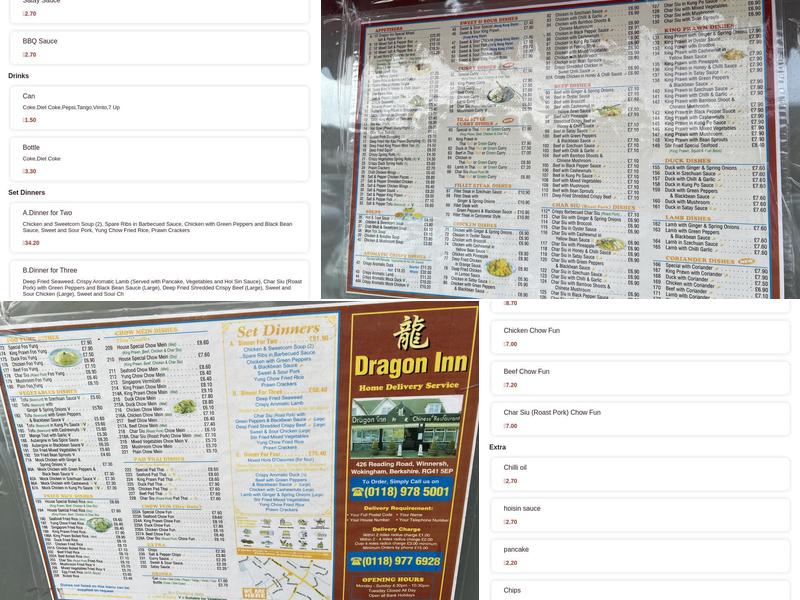 Dragon Inn Restaurant Menu
