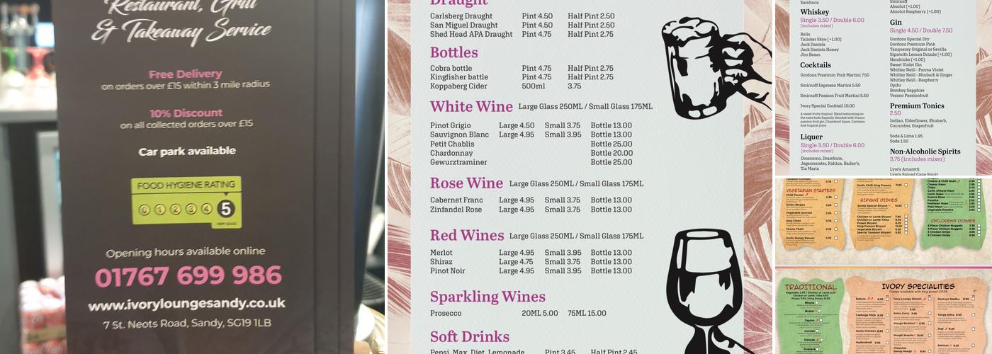 Ivory Lounge Sandy Menu