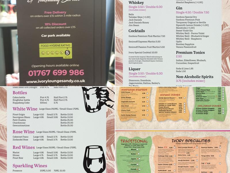 Ivory Lounge Sandy Menu