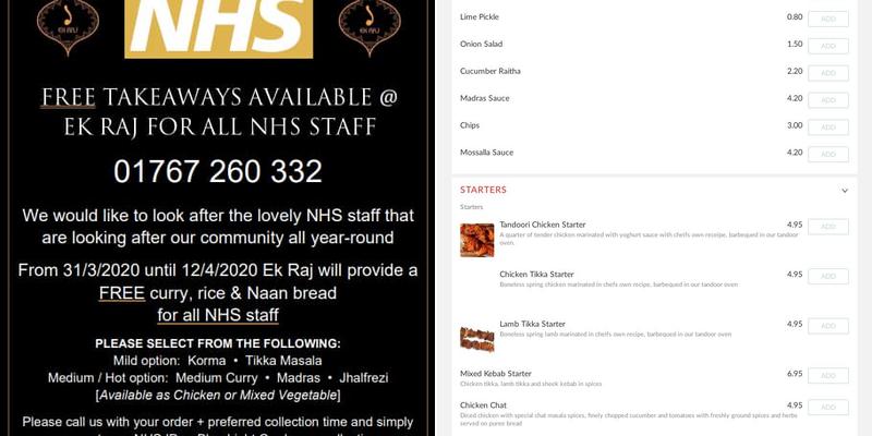 Ek Raj Restaurant Menu