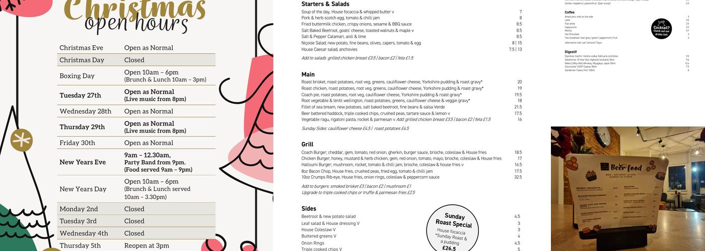 The Coach House Menu