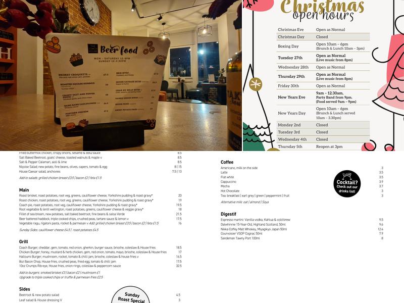 The Coach House Menu