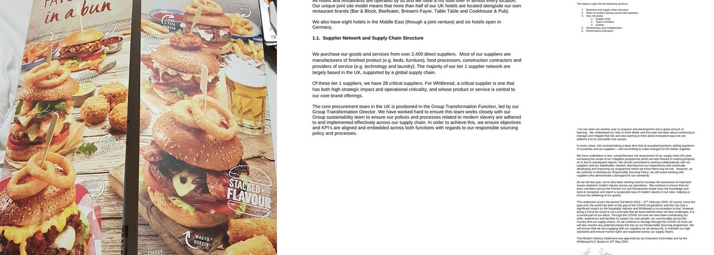 Premier Inn Dunstable South A5 hotel Menu