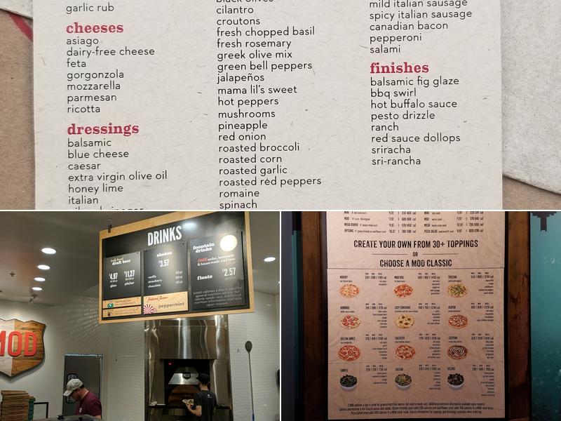 MOD Pizza Menu