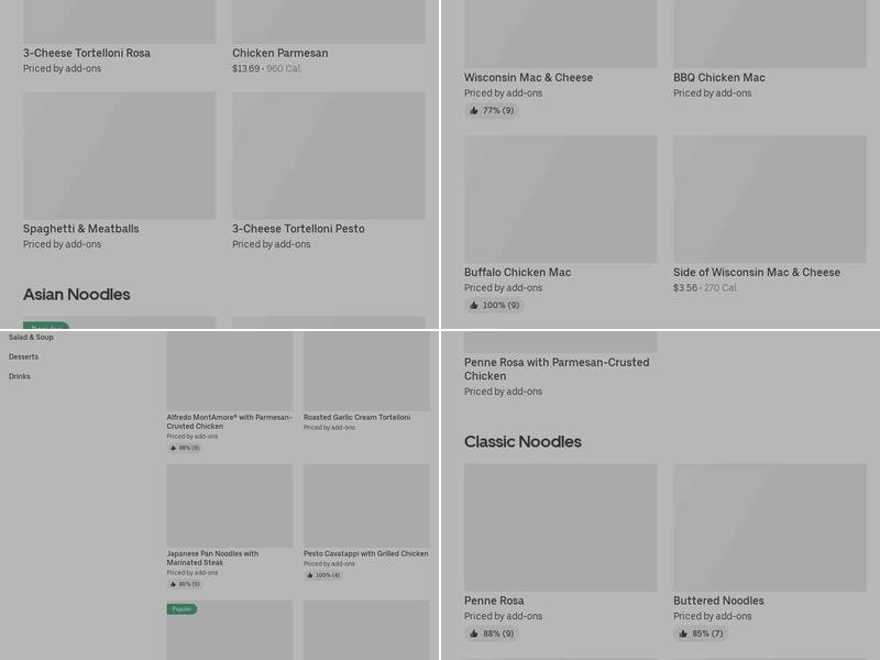 Noodles and Company Menu