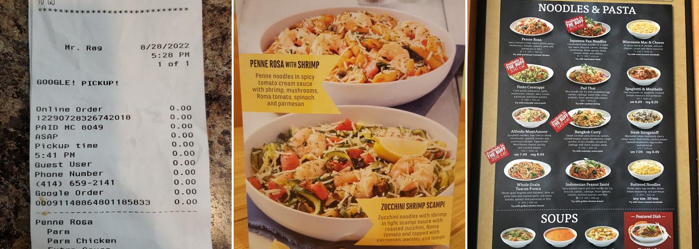 Noodles and Company Menu