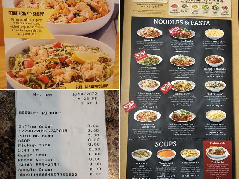 Noodles and Company Menu