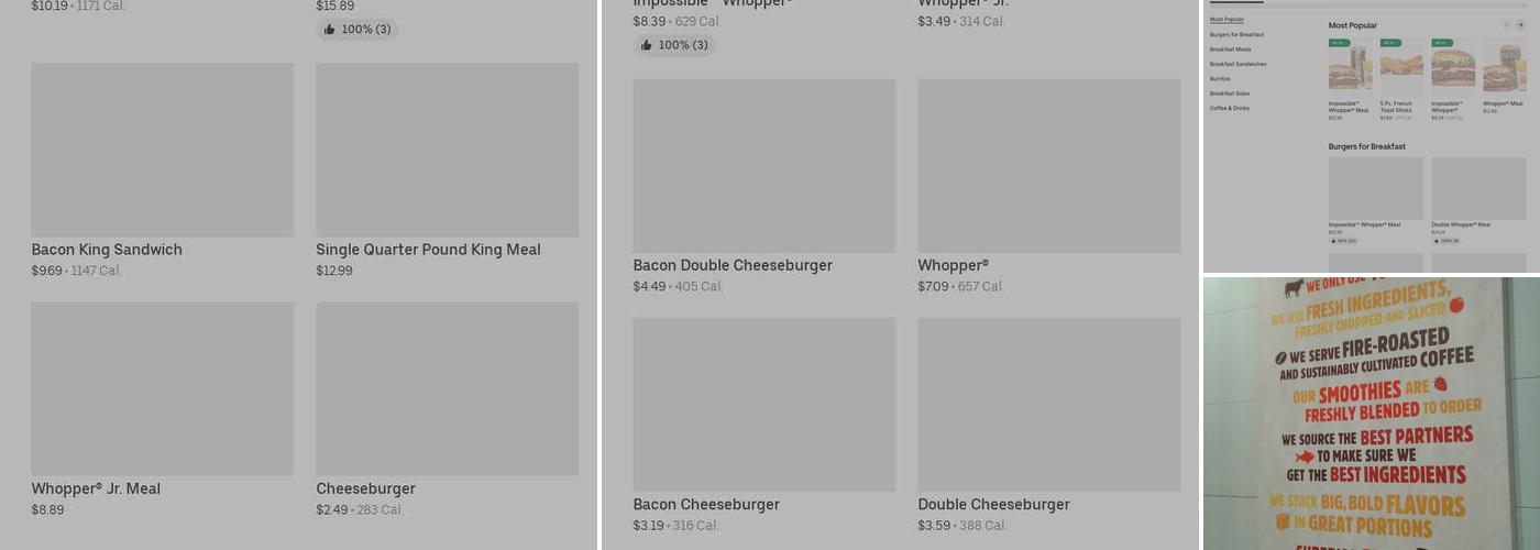 Burger King Menu