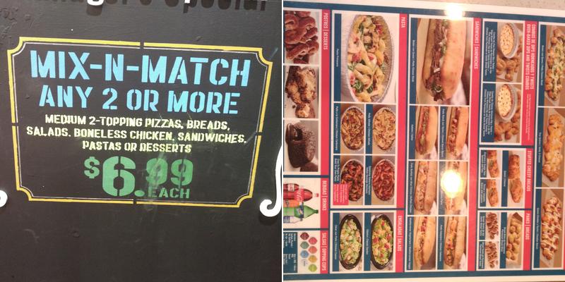 Domino's Pizza Menu