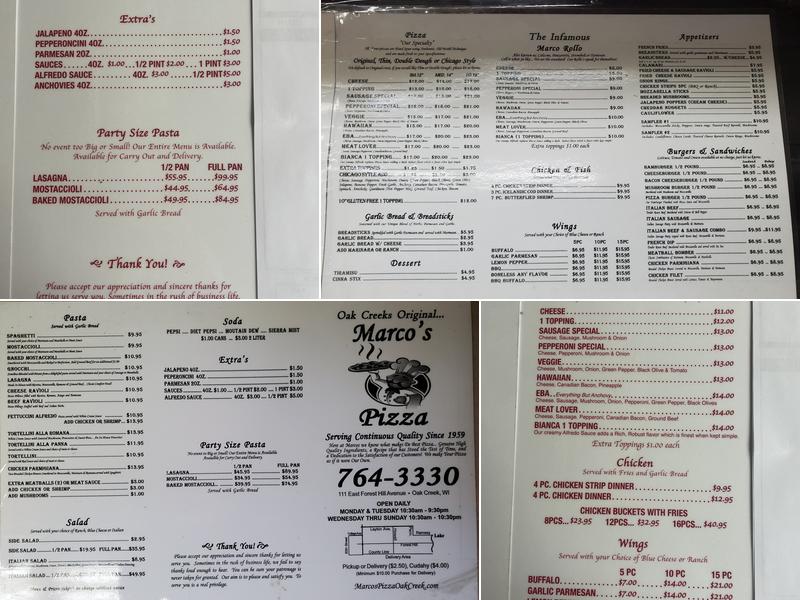 Marco's Pizza of Oak Creek Menu