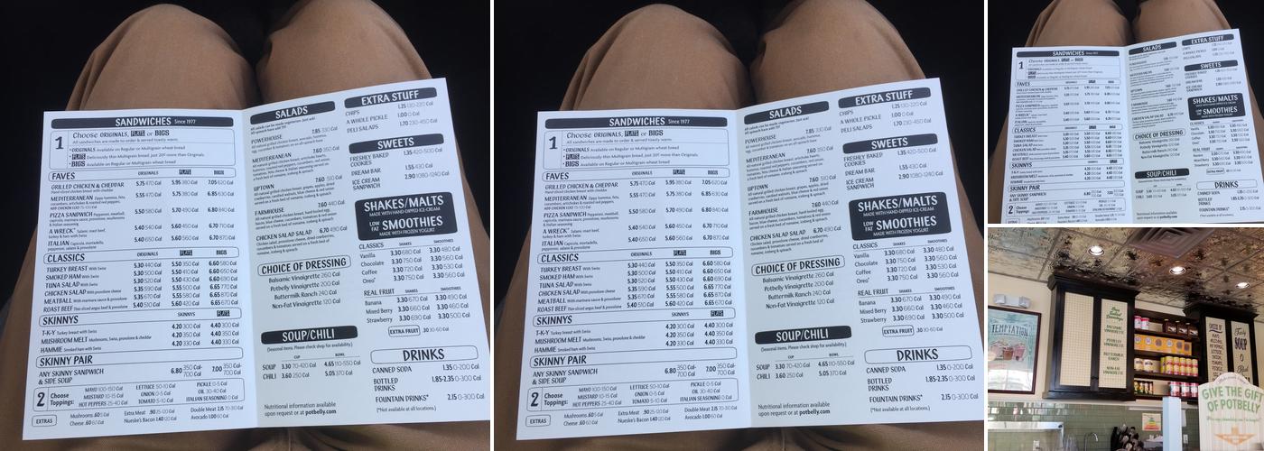 Potbelly Sandwich Shop Menu