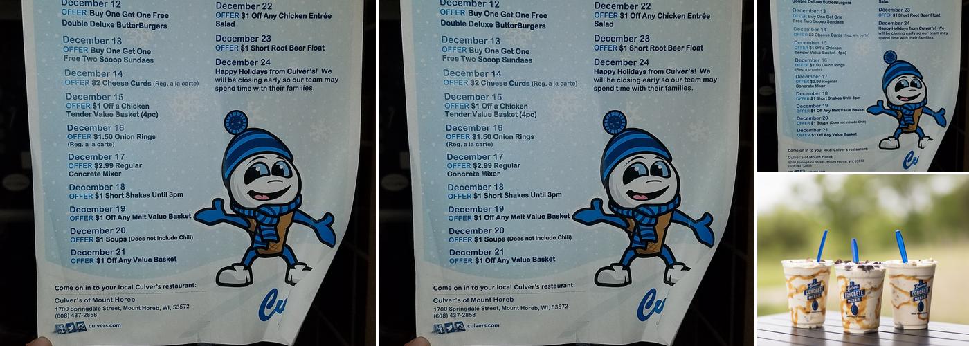Culver’s Menu