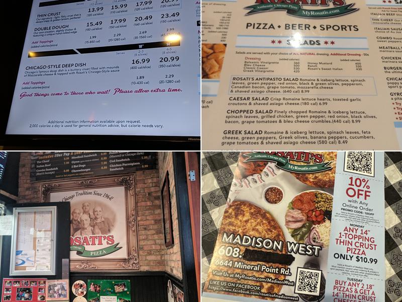 Rosati's Pizza Menu