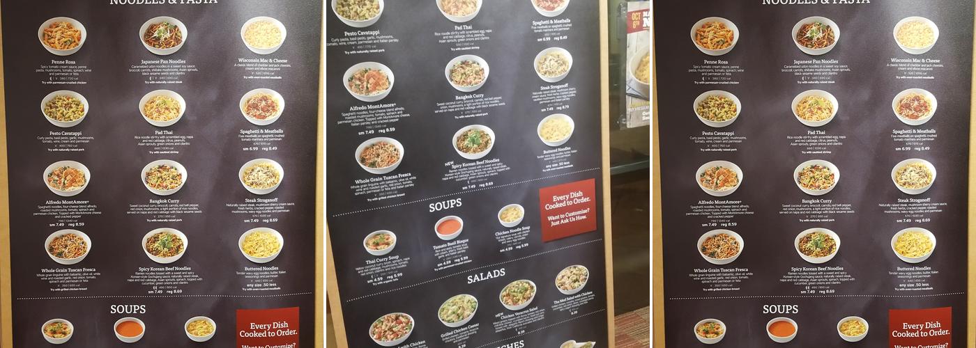 Noodles and Company Menu