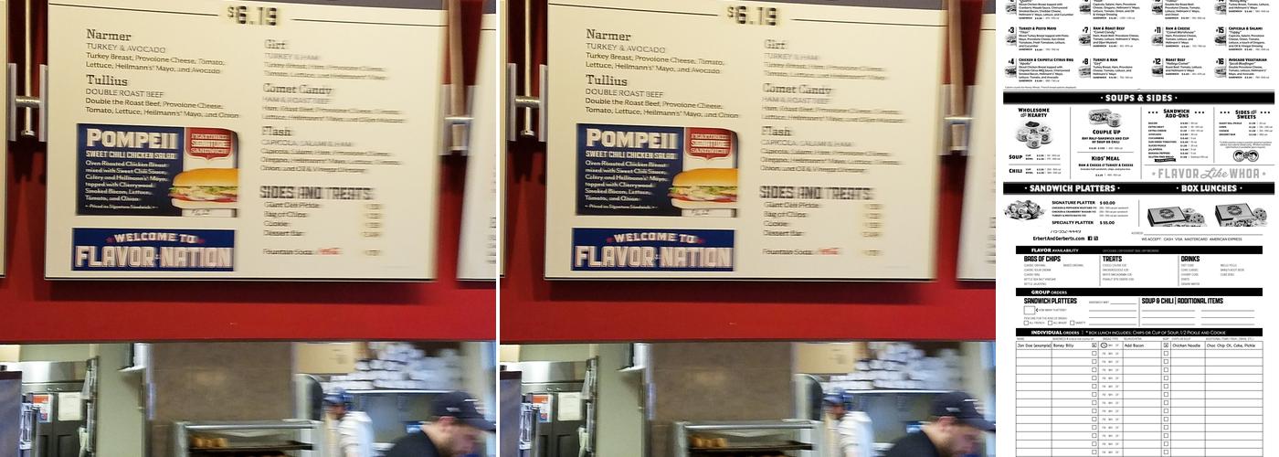 Erbert and Gerberts Menu