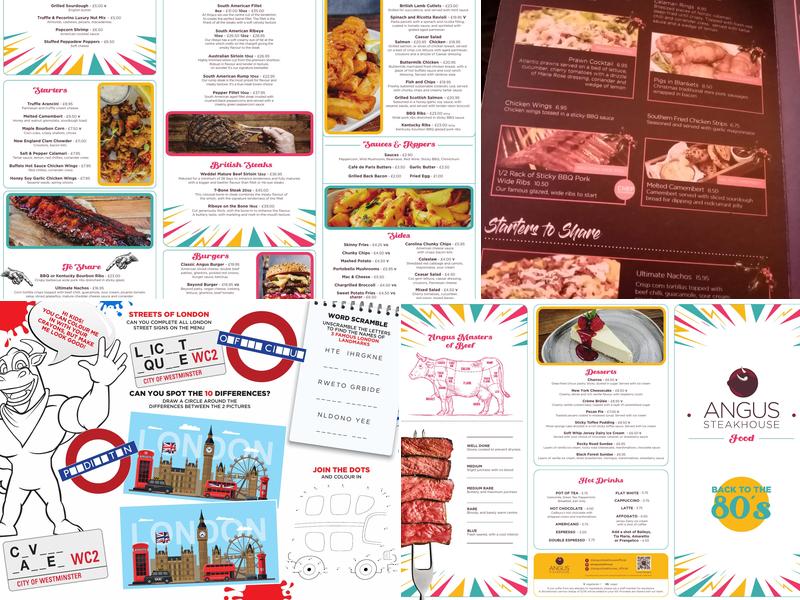 Angus Steakhouse Bond Street Menu