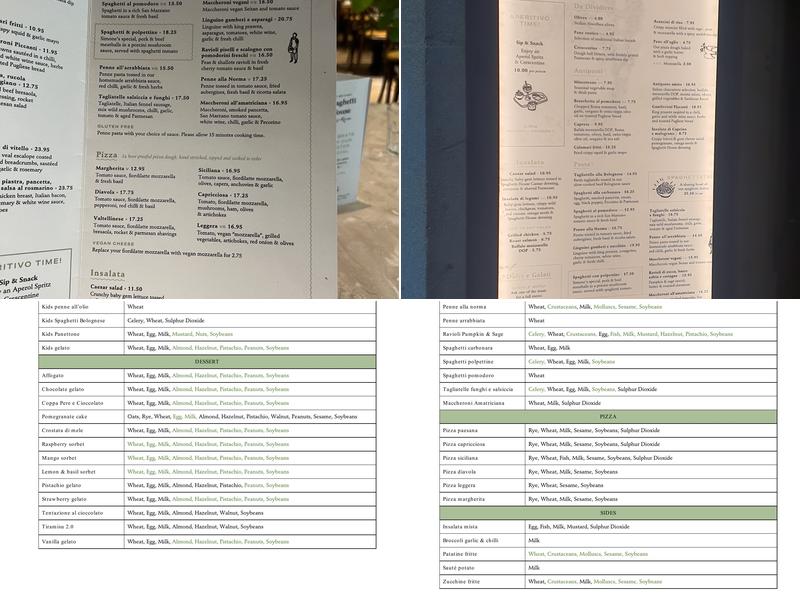 Spaghetti House Italian Restaurant Marble Arch Menu