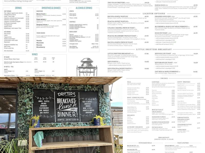 Drifters - East Wittering Menu