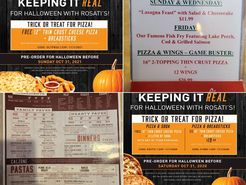 Rosati's Pizza Of Green Bay Menu